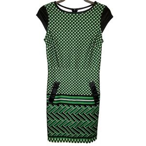 New York & Company green death sheath dress size XS *